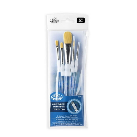 SG301 | Soft-Grip™ 5pc Golden Taklon Variety Brush Set