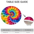 thumbnail image 6 of Colorful Rainbow Tie Dye Spiral Pattern Round Fitted Tablecloth with Elastic Edge,Dining Table Cover Waterproof,Outdoor Round Tablecloth for Camping,Dining,Indoor and Outdoor, 6 of 7
