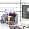 thumbnail image 4 of Scheam Mesh Desk Organiser,Multi-Use Desk Tidy & Pen Holder with 6 storage and 1 Slide Drawer,Stationary Organiser for School,Home,Office desktop supplies- Silver, 4 of 9
