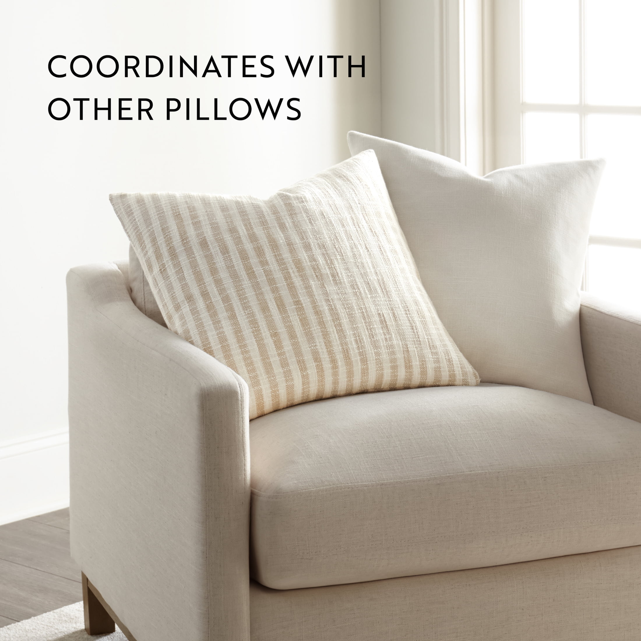 Noble Linens Yarn-Dyed Cotton Decor Throw Pillow in Bengal Stripe Pattern