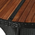 thumbnail image 4 of vidaXL 7 Piece Patio Dining Set Poly Rattan and Acacia Wood Black, 4 of 5
