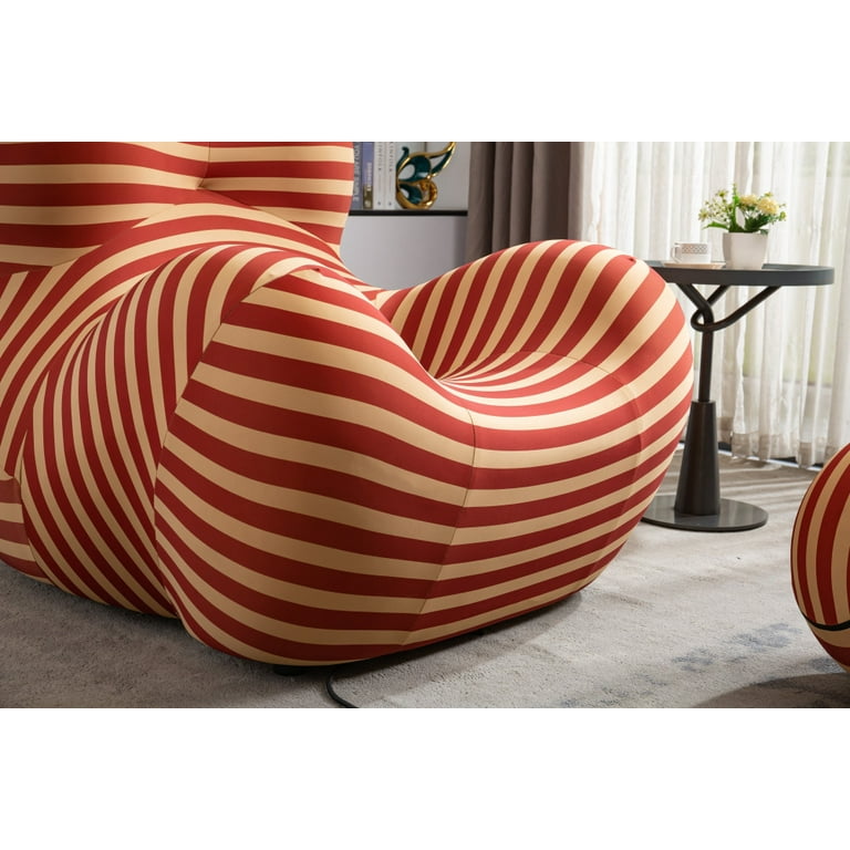 Striped chair and discount ottoman