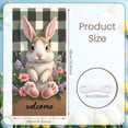 thumbnail image 2 of Cute  Welcome Banner Green Plaid Spring Backdrop Lavender Daisy Rabbit Display for Easter Decoration Garden Gathering Photo Backdrop, 2 of 8