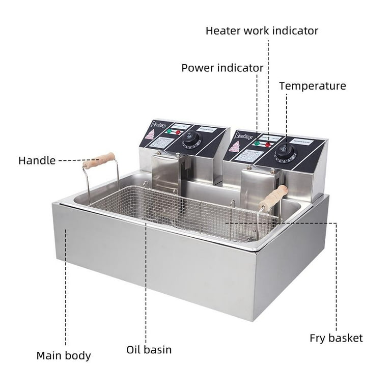 Ktaxon 23.26Qt 5000W, Single Basket Deep Fryer with