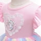 thumbnail image 4 of Vestido de niña de verano de punto fino con unicornio, vestido infantil con mangas voladoras, vestido de princesa de malla arcoíris, 4 of 5