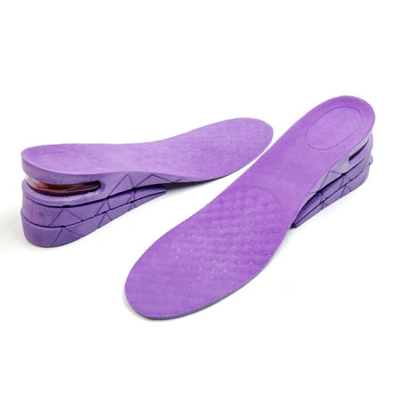 Height Increase Insoles - 1 Pair Purple Rubber 3 Layers Increase Height Adjustable Shoe Air Cushion Insole