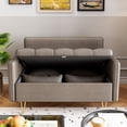 thumbnail image 2 of 44.5"W Modern Accent Sofa, Faux Leather Loveseat Sofa Couch with Lift-Up Storage and Hand Stitched, Bolster Pillows, Storage 2-Seater Sofa with Square Armrest for Bedroom or Living Room, 2 of 9