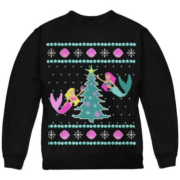 Mermaid Tree Ugly Christmas Sweater Youth Sweatshirt