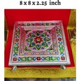 thumbnail image 3 of Traditional Oxidized Bajot Handmade Meenakari Bajot Indian Chowki Pooja Stool Wooden Pooja Chowki God Sitting Stool Traditional Bajot for God Puja Decor Handcrafted Chowki for Decor - AtoZ India Cart, 3 of 5