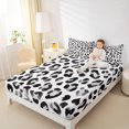 thumbnail image 4 of Homewish Chic Abstract Adult Bed Sheets, White Black Leopard Print King Sheets, Modern Fashion Style Sheet Set, Microfiber Bedroom Decor, 4 Pieces, 4 of 7