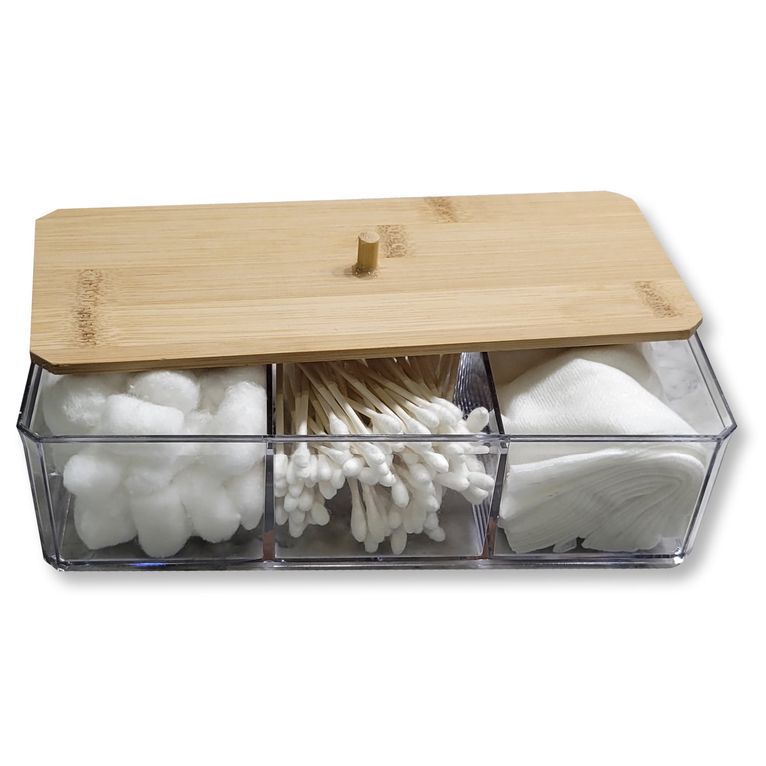 ITY International Storage Box with Bambou Lids, 3 Compartments, 9.45