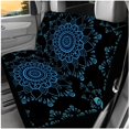 thumbnail image 3 of Yuyamidu Blue Car Seat Covers Full Set of 14 Fashion Steering Wheel Cover Boho Mandala Flower Center Console Cover Seat Belt Covers Head Rest Covers Cup Coasters Key Chain, 3 of 7