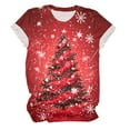 thumbnail image 5 of UngA Christmas Tshirts Shirts for Women Holiday Top Christmas Snowflakes Women Christmas Shirts (Watermelon Red,XXL), 5 of 5