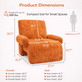 thumbnail image 5 of KOSSMAI Accent Chair, Modern Upholstered Armchair for Living Room, Small Space Lounge Chair with Waffle Velvet Fabric, Orange, 5 of 9