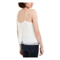 thumbnail image 2 of Q+A Los Angeles Womens White Sheer Ruffled Spaghetti Strap Top Size: S, 2 of 4