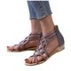 thumbnail image 4 of Verano Mujer Cuñas Punta Abierta Sandalias Transpirables Cremallera Casual Rhinestones Zapatos, 4 of 9