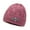 Pink_One Size, variant on HUANLEDASH Mid-aged Women Winter Hat Flower Applique Decor Dome Knitted Stretchable Beanie Solid Color Brimless Keep Warm Winter Grandmother Mother Cap