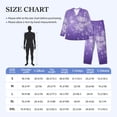 thumbnail image 4 of Fotbe Snowfall Sky White Purple Pijama de Hombre con Estampado de Manga Larga, Conjunto de 2 Piezas, Ropa de Dormir Suave y Cómoda con Bolsillos-Small, 4 of 7