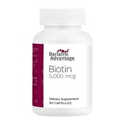 Bariatric Advantage Biotin 5,000 mcg - Easy-Digest Mini Capsules - Biotin Supplement - Hair, Skin & Nails Support* - 90 Count