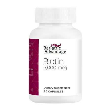 Bariatric Advantage Biotin 5,000 mcg - Easy-Digest Mini Capsules - Biotin Supplement - Hair, Skin & Nails Support* - 90 Count