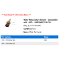 thumbnail image 2 of Water Temperature Sender - Compatible with 1987 - 1993 BMW 325i E30 1988 1989 1990 1991 1992, 2 of 2