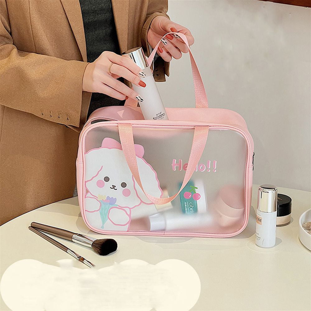 Sanrio Hello Kitty Cosmetic Storage Bag Large Capacity Storage Bag Cute  Toiletry Bag Transparent Handbag Storage Bag Girl Gifts