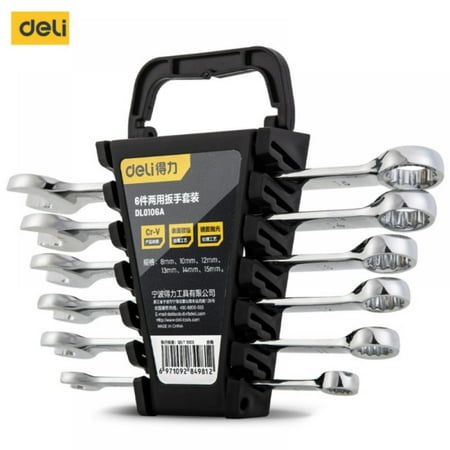 

Deli Performance Tool 6-Piece Metric Wrench-Set With Organizer Rack 16.5-31mm Chrome Vanadium Steel Combination Wrenches