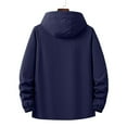 thumbnail image 7 of M-5X Plus Size Rain Jackets for Men with Pockets and Hooded Zip Up Hoodies Casual Lightweight Solid Color Long Sleeve Hiking Outerwear Raincoats, 7 of 7