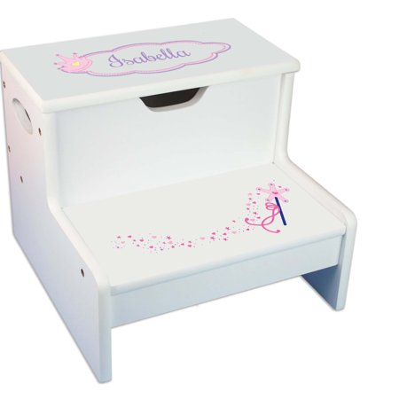 Fairy Princess White Storage Step Stool