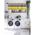 thumbnail image 5 of Farmhouse Rustic Wood Texture Kitchen Valances for Windows Yellow Grey Valance Curtains&nbsp; for Kitchen /Living Room/Bedroom/ Bathroom Decor, 54"x18 " ,Rod Pocket 1 Panel,, 5 of 7