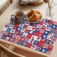 thumbnail image 3 of Collage Placemats Set of 2, Independence Day U. S. Flag Themed Bald Eagle Firework Plaid Non-Slip Place Mats Washable Table Mats for Kitchen Dining Table Decorations Indoor/Outdoor, 3 of 9