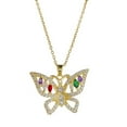 thumbnail image 2 of Hyasfey Pendant Necklace Shining Faux Zircon Personality Light Luxury Electroplating Decorate Female Fashion Butterfly Pendant Necklace Jewelry Accessory, 2 of 8