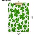 thumbnail image 2 of Coolnut Beautiful Shamrock Green Clover Leaves 12.5"x9" Clipboard, Acrylic Fashion Letter A4 Size Clipboards with Metal Clip for Office School -12.5x9in, 2 of 7