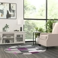 thumbnail image 3 of Masada Rugs Modern Contemporary Round Area Rug, Purple Grey Black (5 Feet X 5 Feet) Round, 3 of 7