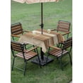 thumbnail image 4 of Outdoor Tablecloth with Umbrella Hole for Patio/Picnic/Party/Camping, Brown Khaki Wooden Waterproof Table Cloth Square Cover Washable, Vintage Farmhouse Retro Art (60"x 60"), 4 of 8