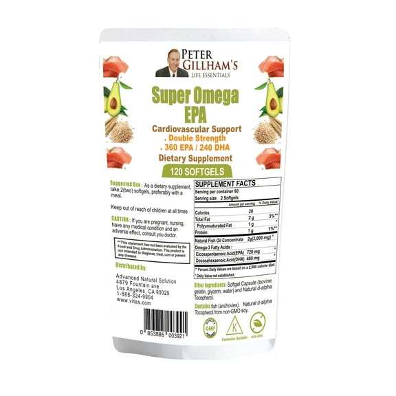 Omega 3 Softgels by Peter Gillham's Life Essentials 120 softgels