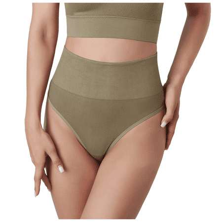 Fulorrnie Underwear for Women Seamless High Waist Comfort Panty Sport Band Moisture Wicking Panties Khaki XL