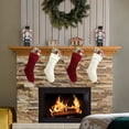 thumbnail image 4 of 18" Green and Ivory Knit Christmas Stockings,4 Pack, 4 of 6