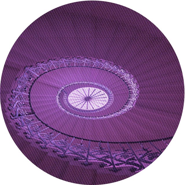 Ahgly Tapis Rond Lavable en Machine Intérieur Transitionnel Orchidée Foncée Violet, 3 Pieds Rond