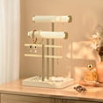thumbnail image 7 of Niffgaff 3 Tier Bracelet Holder Display - Detachable T Bar Beige Velvet Bracelet Holder, Jewelry Holder Organizer for Bracelet, Necklace, Earrings, Rings, 7 of 7