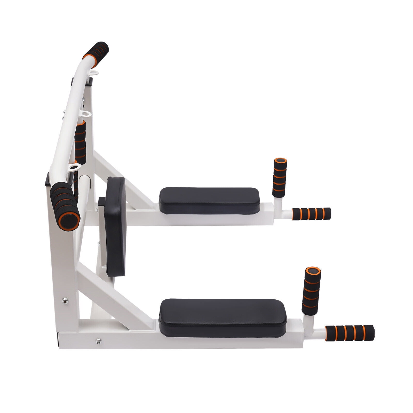 Chin up Bar Power Pull up Wall Mounted Home Gym Fitness Dip Station Equipment White