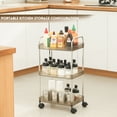 thumbnail image 2 of Acrylic Rolling Storage Cart 3 Tier Coffee, 2 of 6