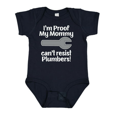 

Inktastic Proof Mommy Cant Resist Plumber Dad Gift Baby Boy or Baby Girl Bodysuit