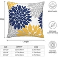 thumbnail image 4 of Navy Blue Yellow Pillow Covers 16x16 Inch Set of 2,Mustard Yellow Dahlia Flower Throw Pillows Case,Modern Geometry Decorative Linen Square Cushion Covers Outdoor Decor for Home Living Room Sofa Bed, 4 of 6