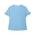 thumbnail image 6 of Bearichfupo Girls Ruffle Sleeve Shirts Summer Cute Crewneck Blouse Tops,Girls Short Sleeve Shirt,Sizes 5-6 Years, 6 of 6
