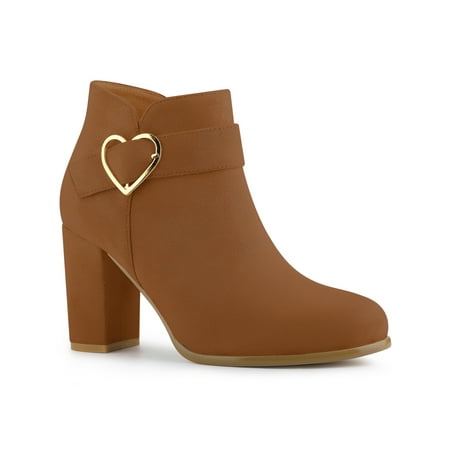 

Allegra K Women s Buckle Side Zip Block Heels Ankle Boots
