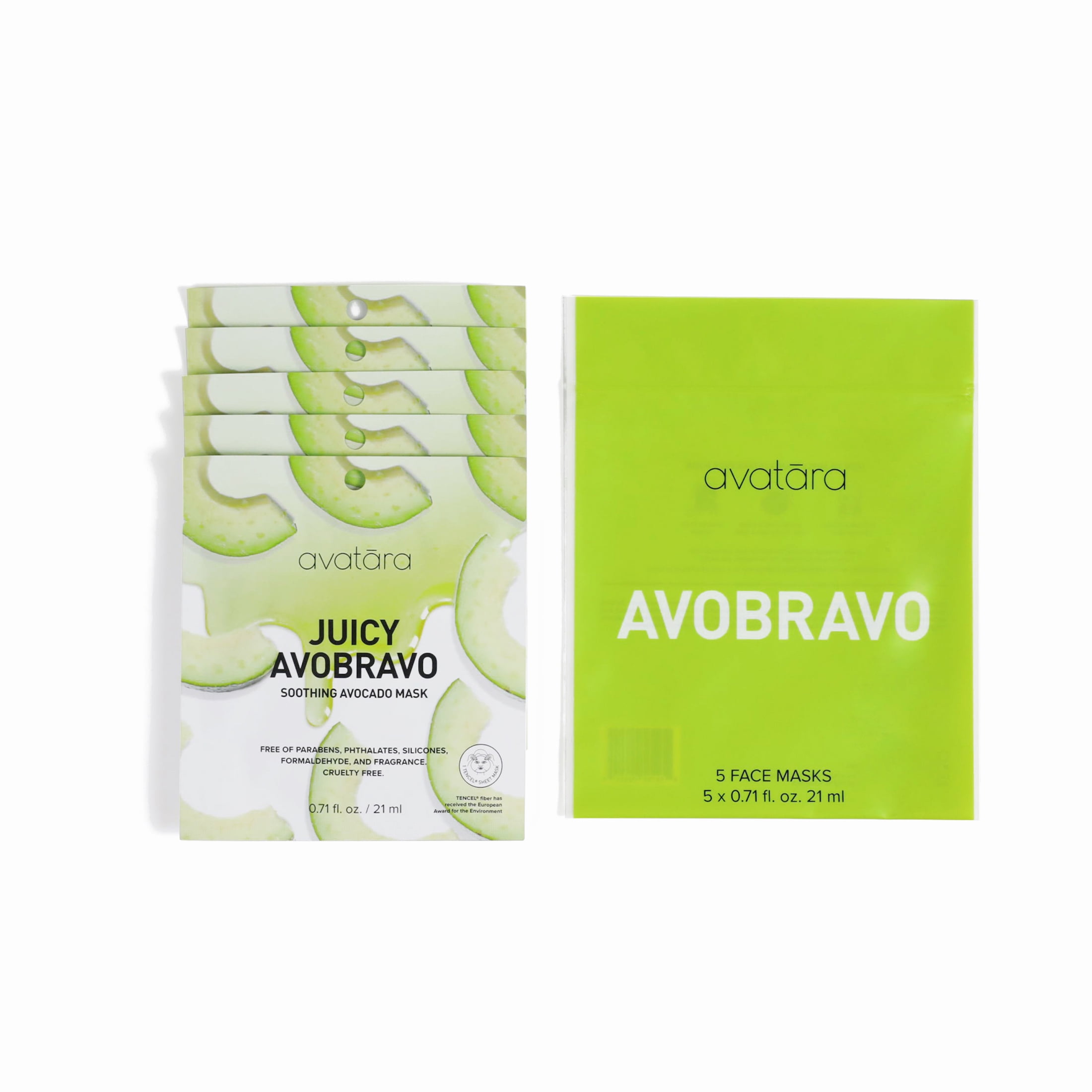 Avatara Juicy Avobravo Face Mask, 5 Pack
