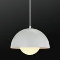 thumbnail image 5 of Amelia 1-Light Matte White Plug-in Pendant Lighting with White Glass Shade, 5 of 7