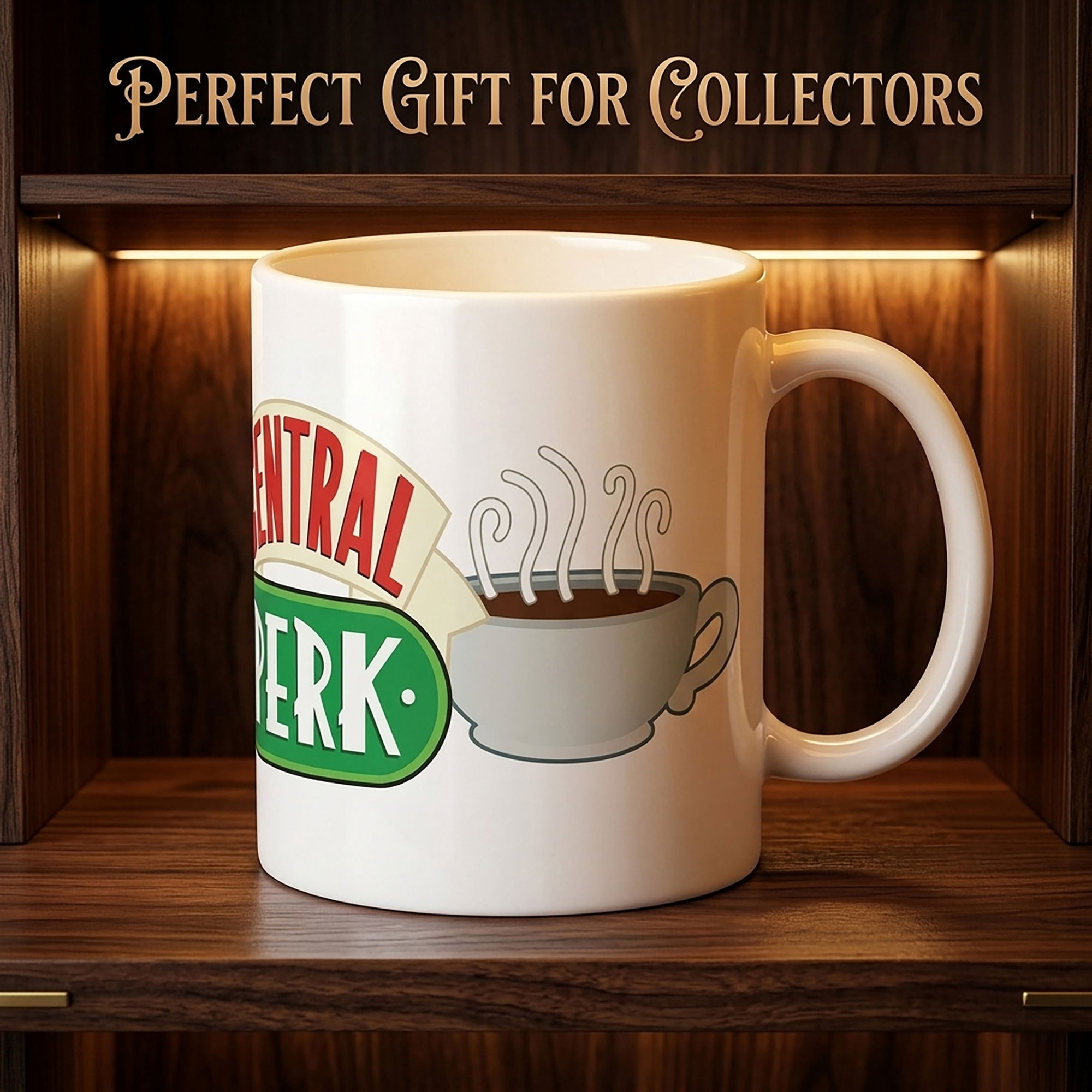 Pyramid America: Friends: Central Perk - 11oz Ceramic Mug - Coffee & Tea Cup, Shop Logo, Microwave-Dishwasher Safe, TV Show Fan Collectible, Licensed
