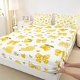 thumbnail image 3 of Manfei Girls Kawaii Lemon Bow Queen Sheet Sets 4 Pieces,Kids Teens Cute Fruit Flowers Plaid Bowknot Bed Set,Lightweight Room Decor, 3 of 4